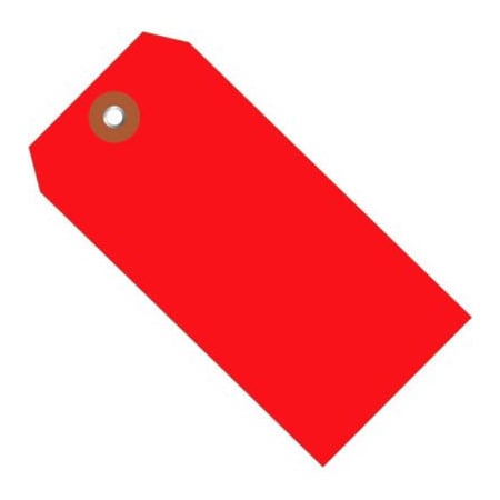 Box Packaging Plastic Shipping Tags, #8, 6-1/4"L x 3-1/8"W, Red, 100/Pack G26063